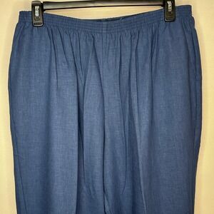 Alfred‎ Dunner Americana Sapphire Blue Stretch Pull On Pants Womens Plus 20W NWT